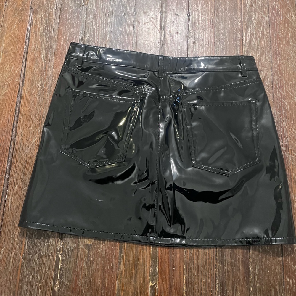 Frame Denim Shiny Black Skirt